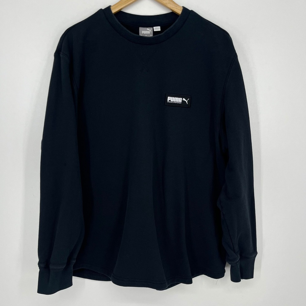 Puma Mens Original‎ Sportswear Crew Neck Sweatshirt Black Pullover Size L